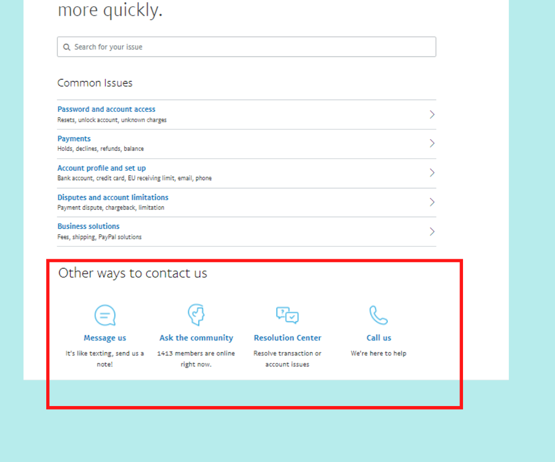 paypal customer contact channels