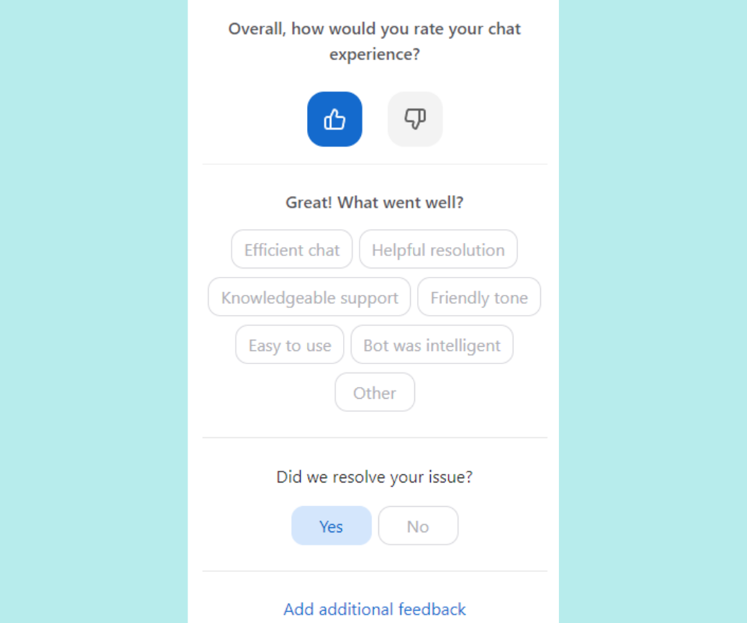 live chat customer review section