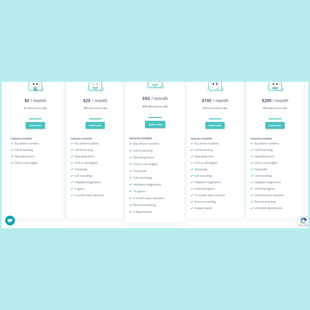 pricing plans for easycall